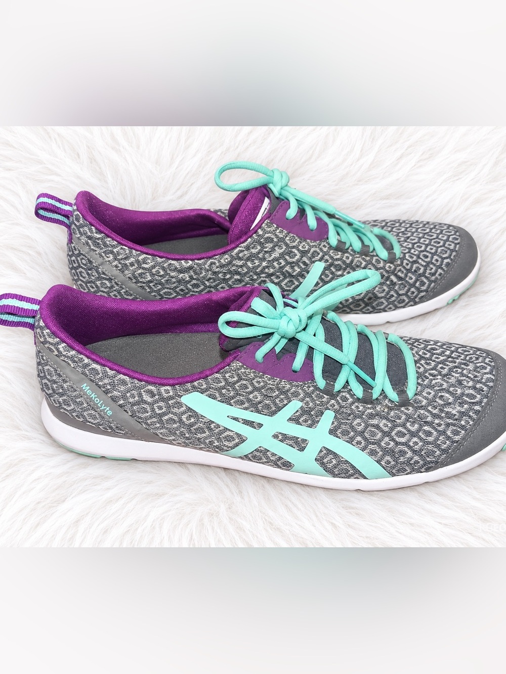 ASICS MetroLyte Walking Sneakers Women’s 8.5 | Purple Mint Gray Retro Athletic - Picture 3 of 7